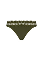 Dark green lattice detailed bikini bottom