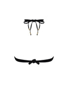 Halter top with front cutout and gold hardware in Black