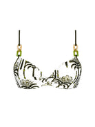 Molded cup underwire bikini top in palm tree print