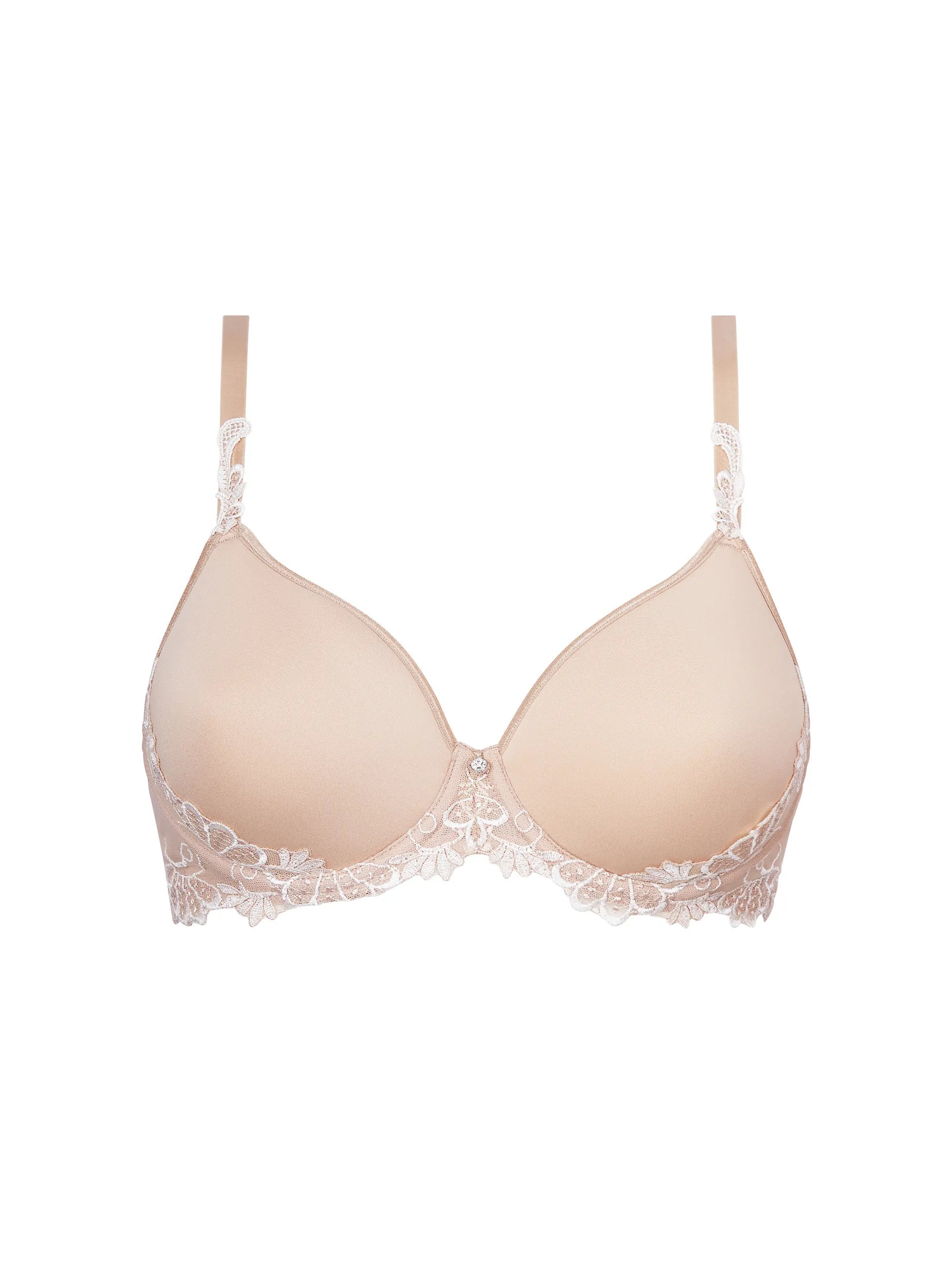 Embroidered Nude Underwire Top