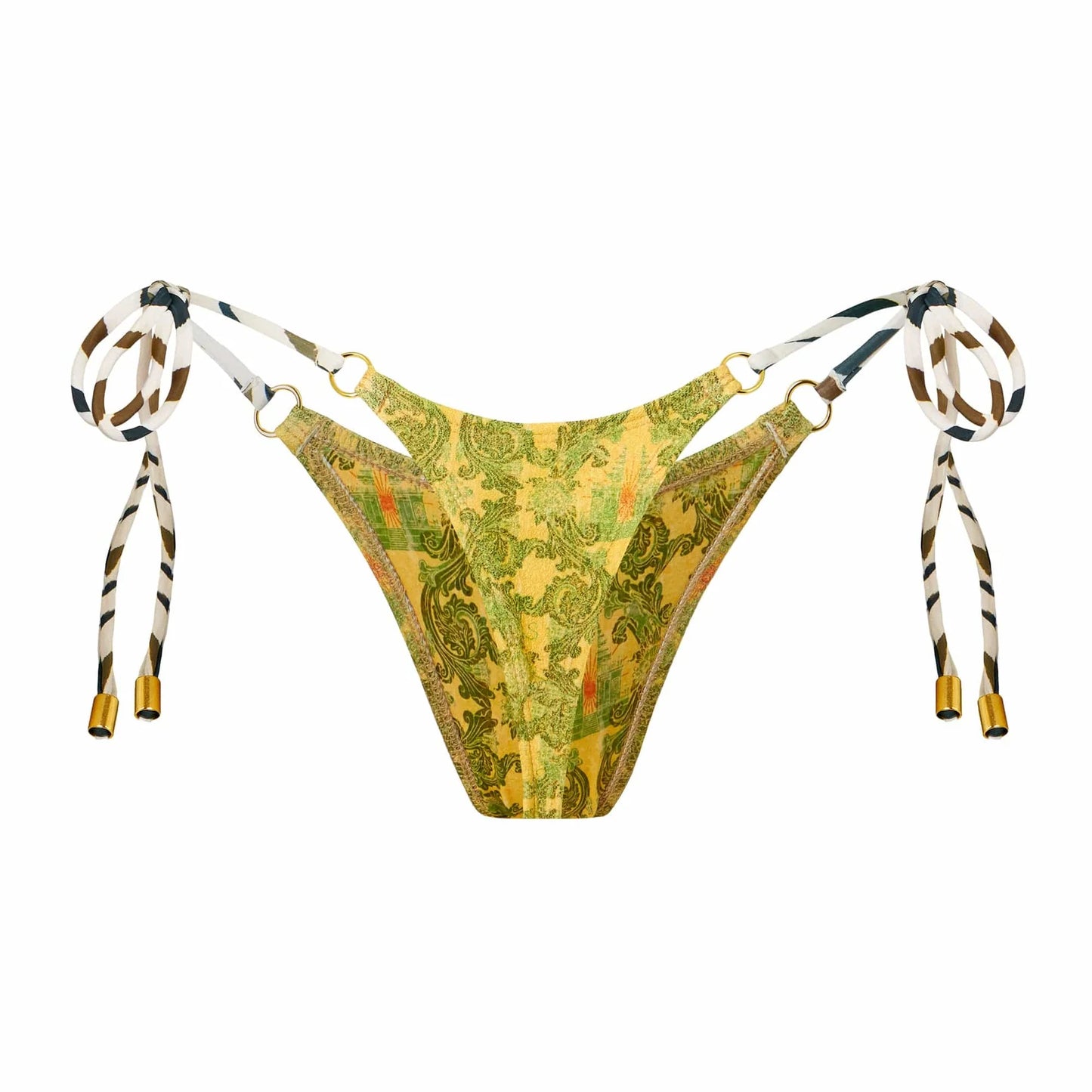 Printed One Size Tie Side Thong Bottom 