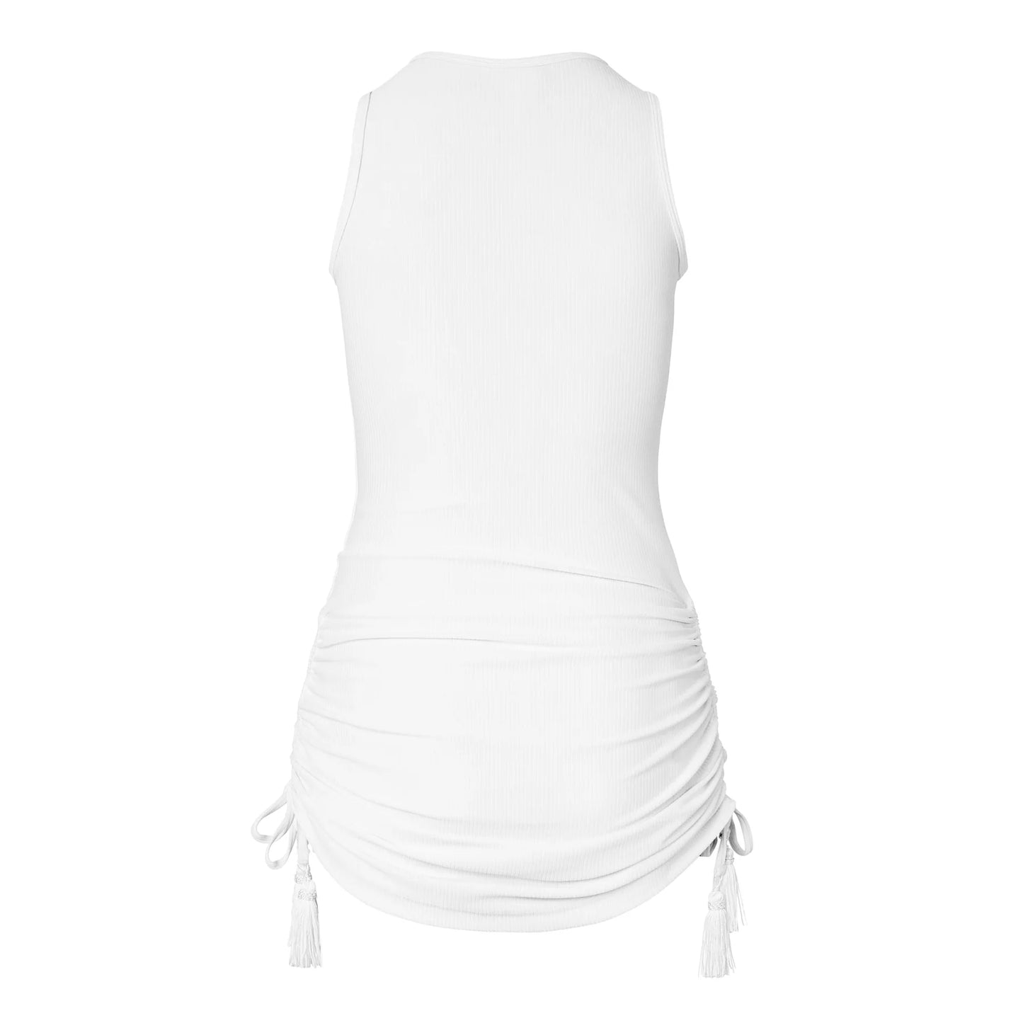 
                  
                    Ribbed White Mini Dress 
                  
                