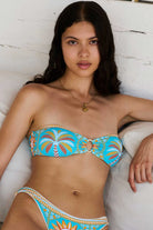 Ring front multicolor bandeau bikini top