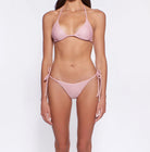 Shimmery tie side bottom in pink
