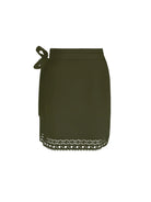 Short dark green wrap sarong