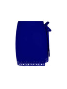 Short wrap sarong with ties and a lattice trim