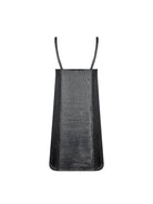 Short black dress with metallic shell