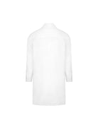 Oversized white collared button down in cotton/silk blend