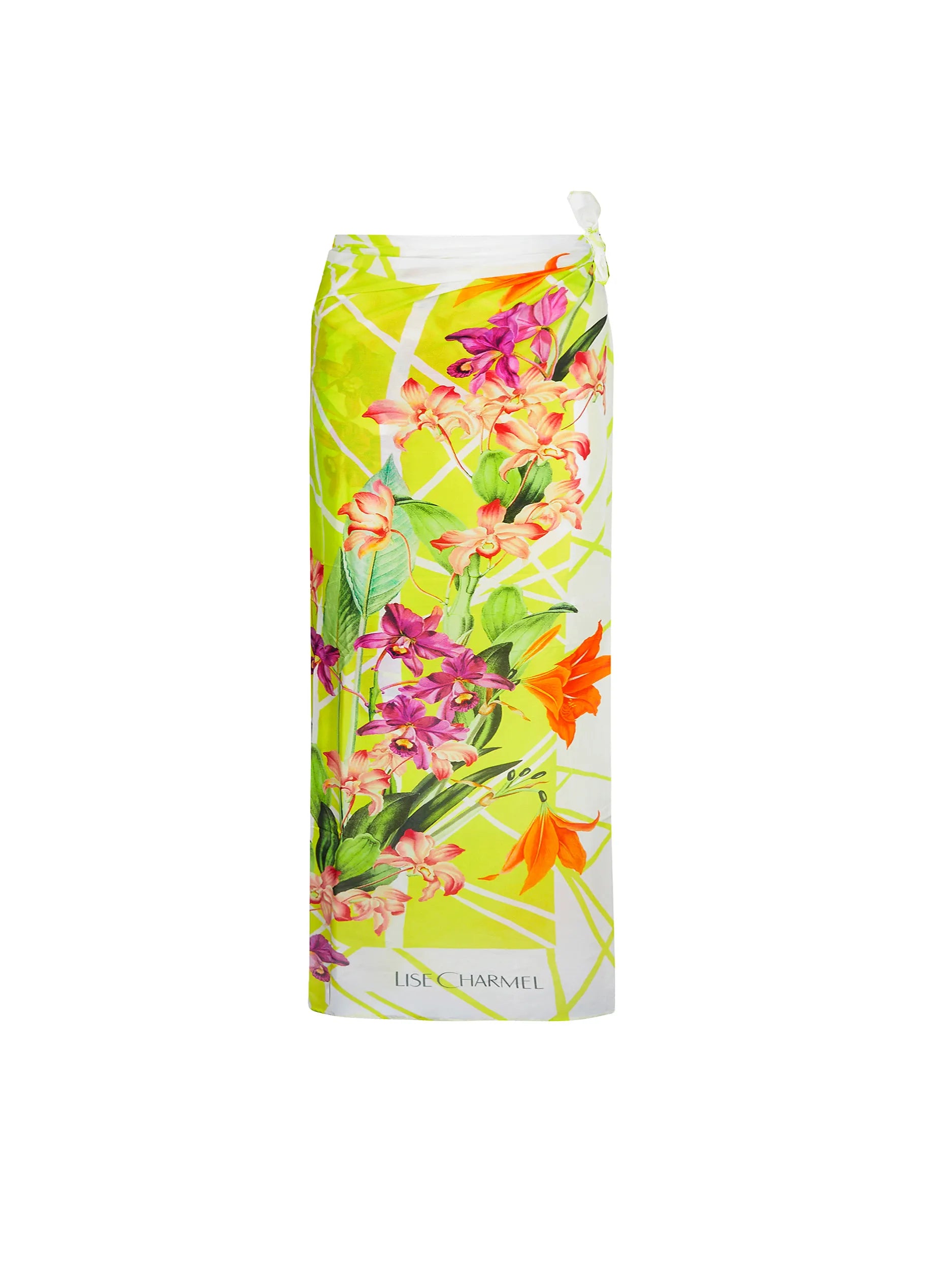 Long multicolor floral print sarong