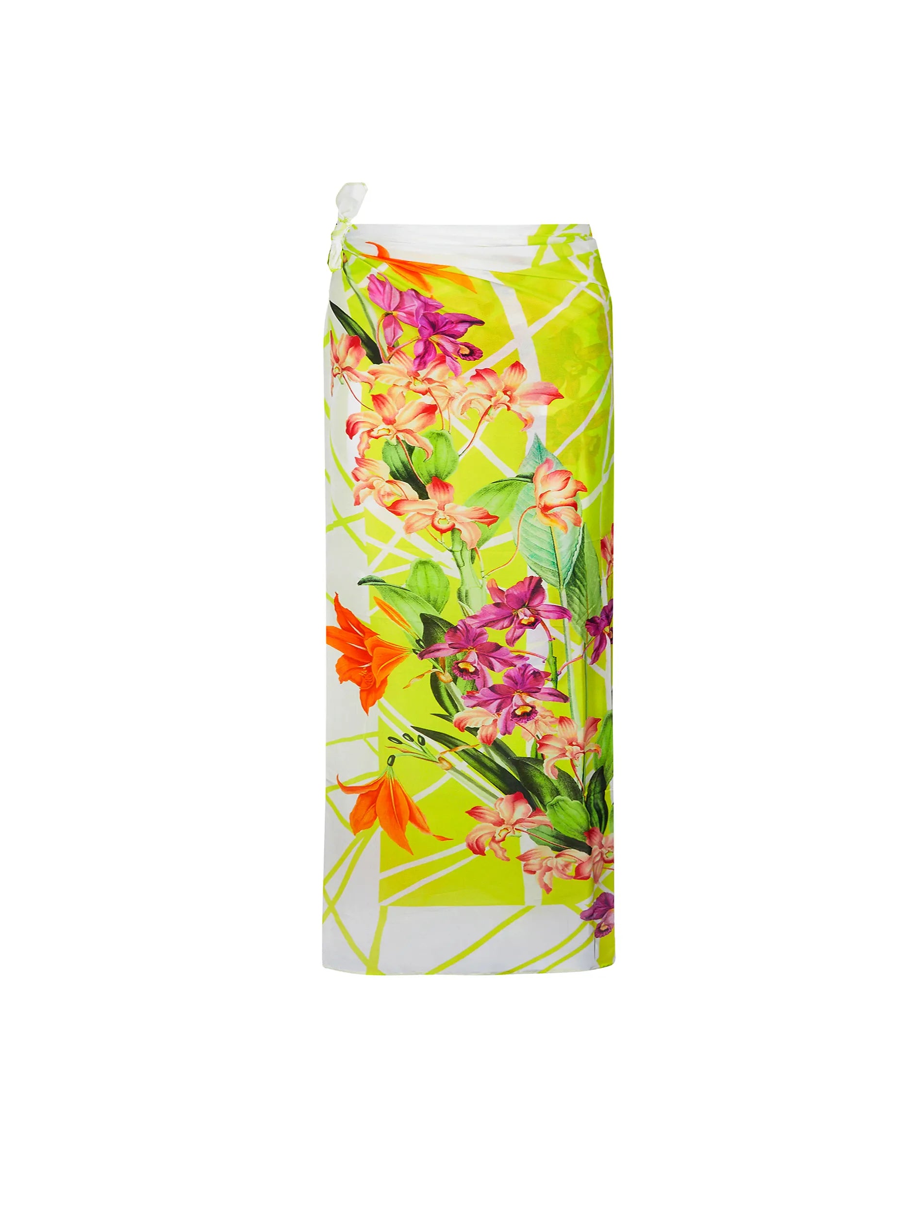 Long multicolor floral print sarong