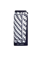Long dark blue and white printed sarong