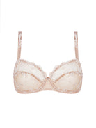 Nude Underwire Bra With Floral Embroidery