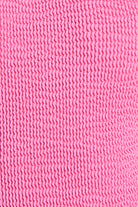 One size tie side bottom with textured crinkle fabric in pink