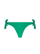 Ribbed bikini bottom with tie sides in green