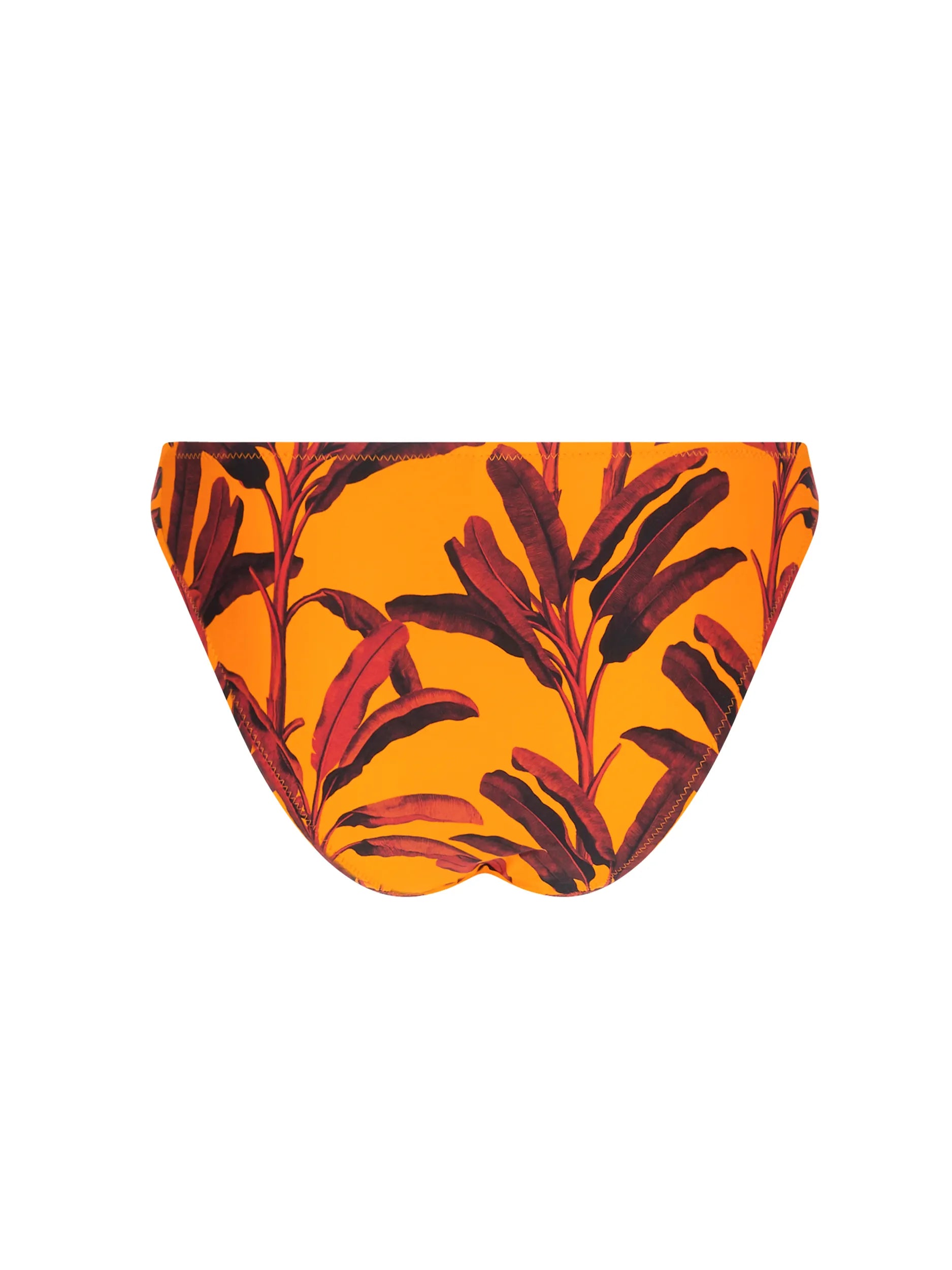 Ring side bikini bottom in orange and red print