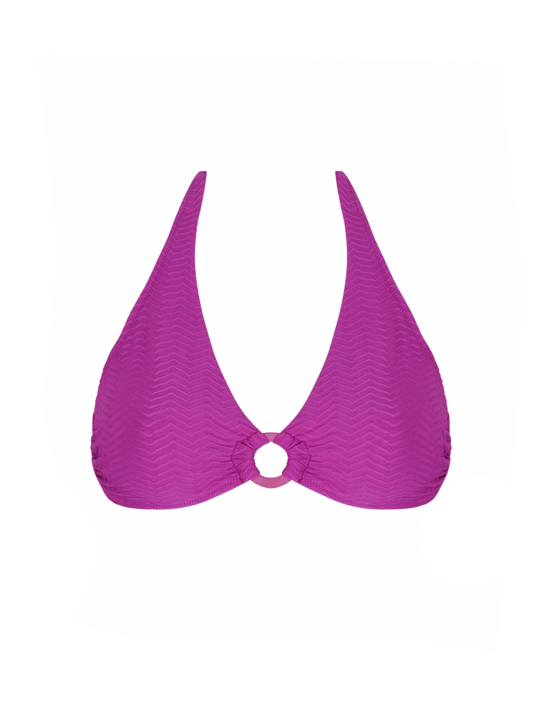Textured ring front halter top