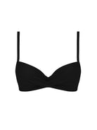 Padded cross front underwire top in Black