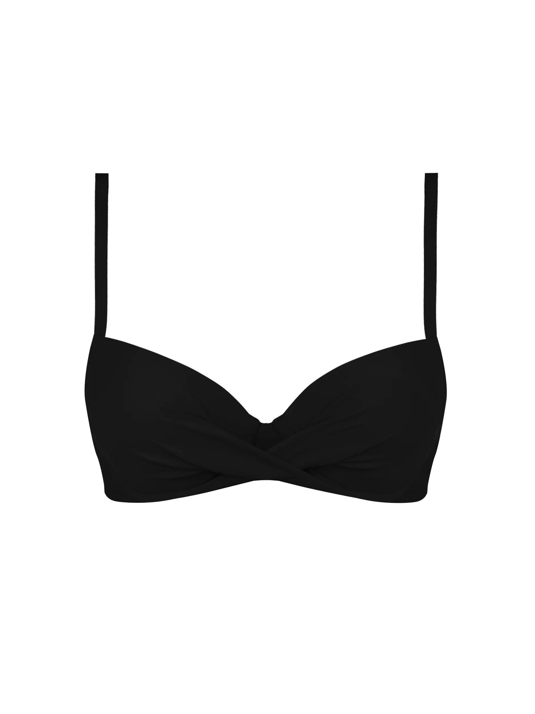 Padded cross front underwire top in Black