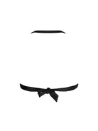 Padded black bandeau bikini top with removable straps