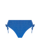 Shimmery blue high waist bottom with thick sides
