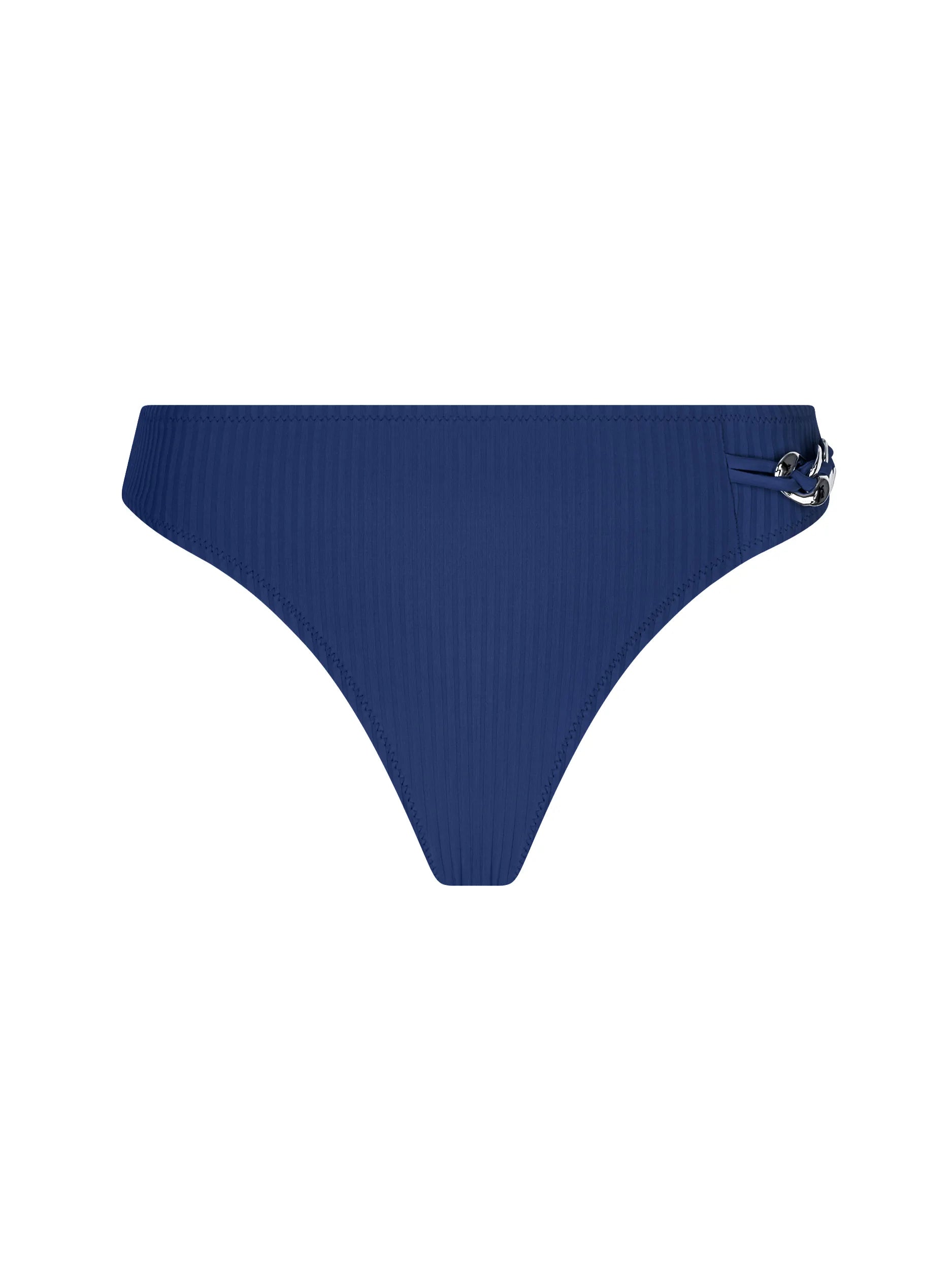 Dark blue ribbed bikini bottom