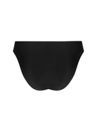 Black high waist bikini bottom with bronze trim