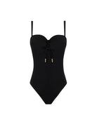 Black lace up one piece with removable straps and a low back