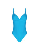 Padded light blue one piece with cross front support