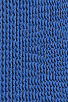 One size blue bottom with modest coverage in textured crinkle fabric