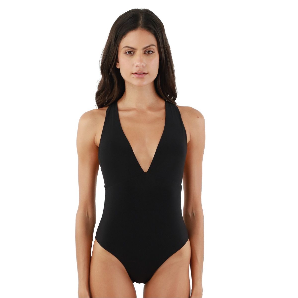 Plunging Black One Piece