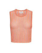 Cropped crochet cotton tank top in orange