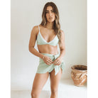 Light Green Fixed Color Block Triangle Top