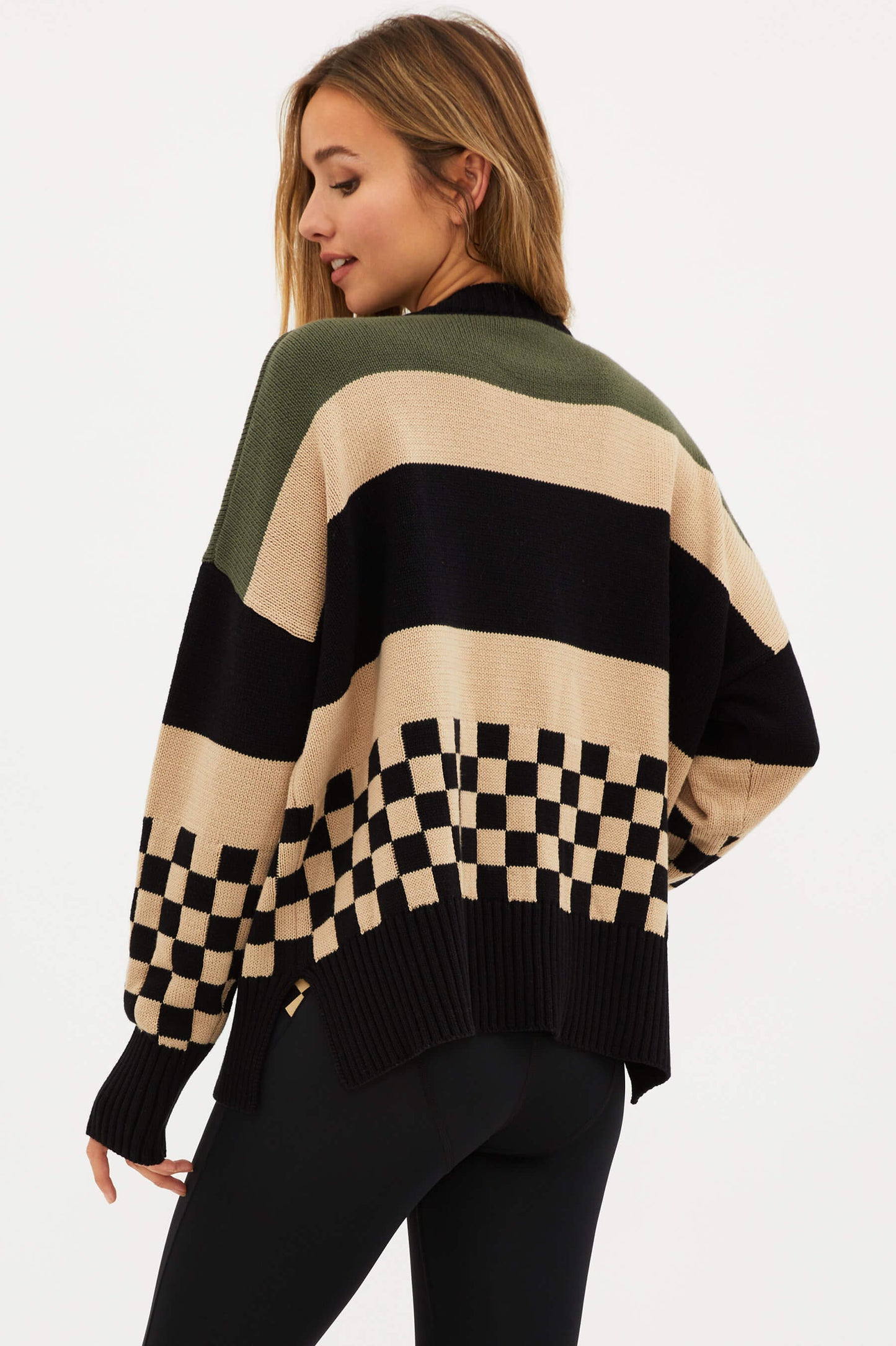 
                  
                    Checkered Color Block Sweater
                  
                