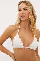Pearl Studded Ivory Triangle Top
