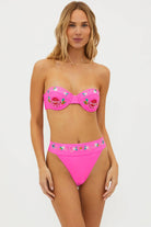 Floral Embroidered Underwire Top 