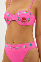 Floral Embroidered Underwire Top 