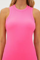 Pink Ribbed Mini Tank Dress 