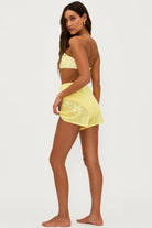 Cotton drawstring shorts in yellow
