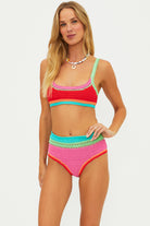 High waist crochet bikini bottom