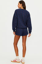 Navy shorts with red stars