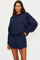 Navy sweatshirt with red stars
