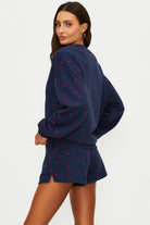Navy sweatshirt with red stars