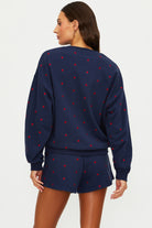 Navy sweatshirt with red stars
