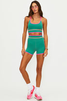 Green High Rise Shorts