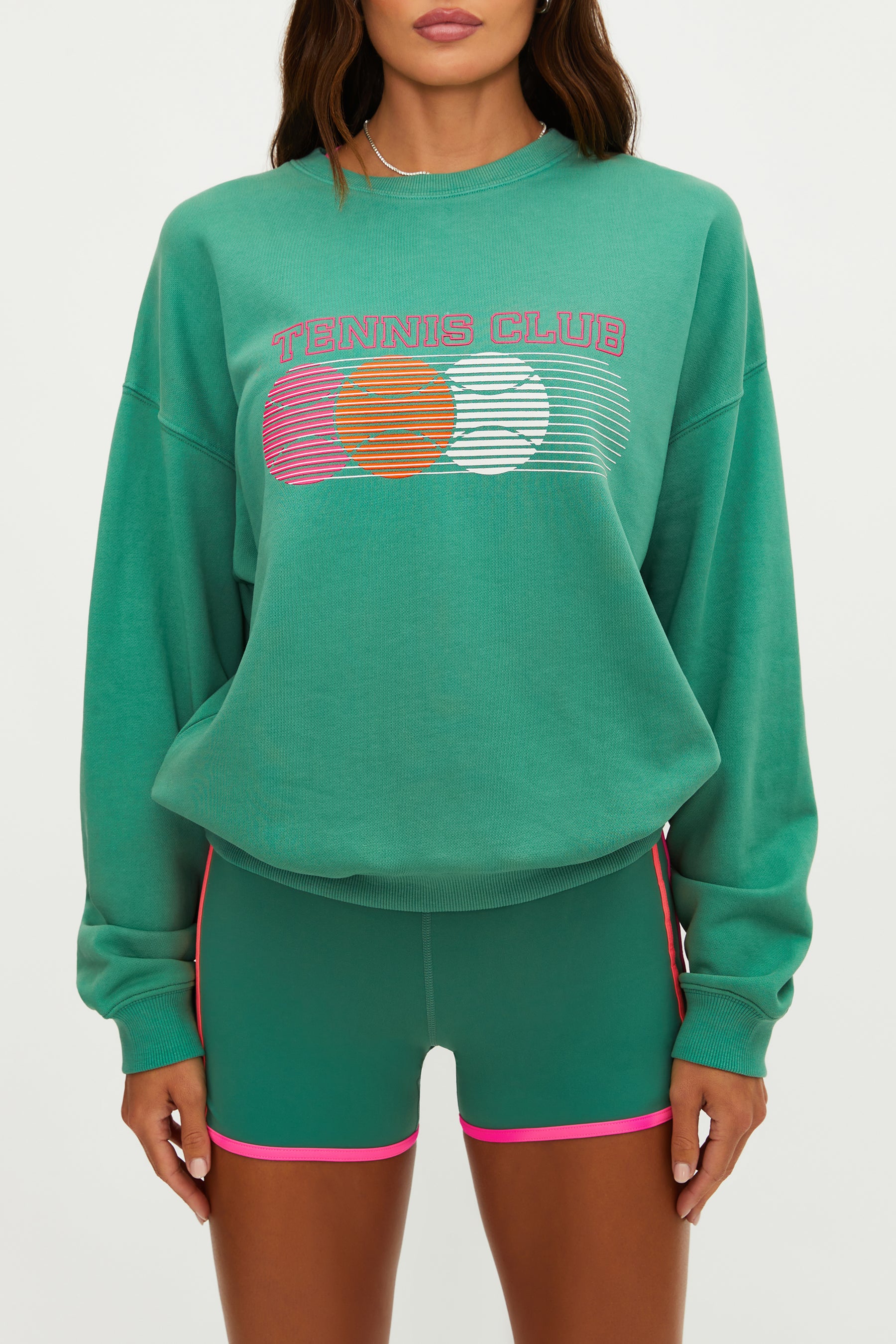 Cotton tennis sweatshirt in green