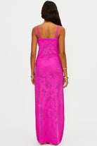 Long Cotton Coverup Dress In Pink