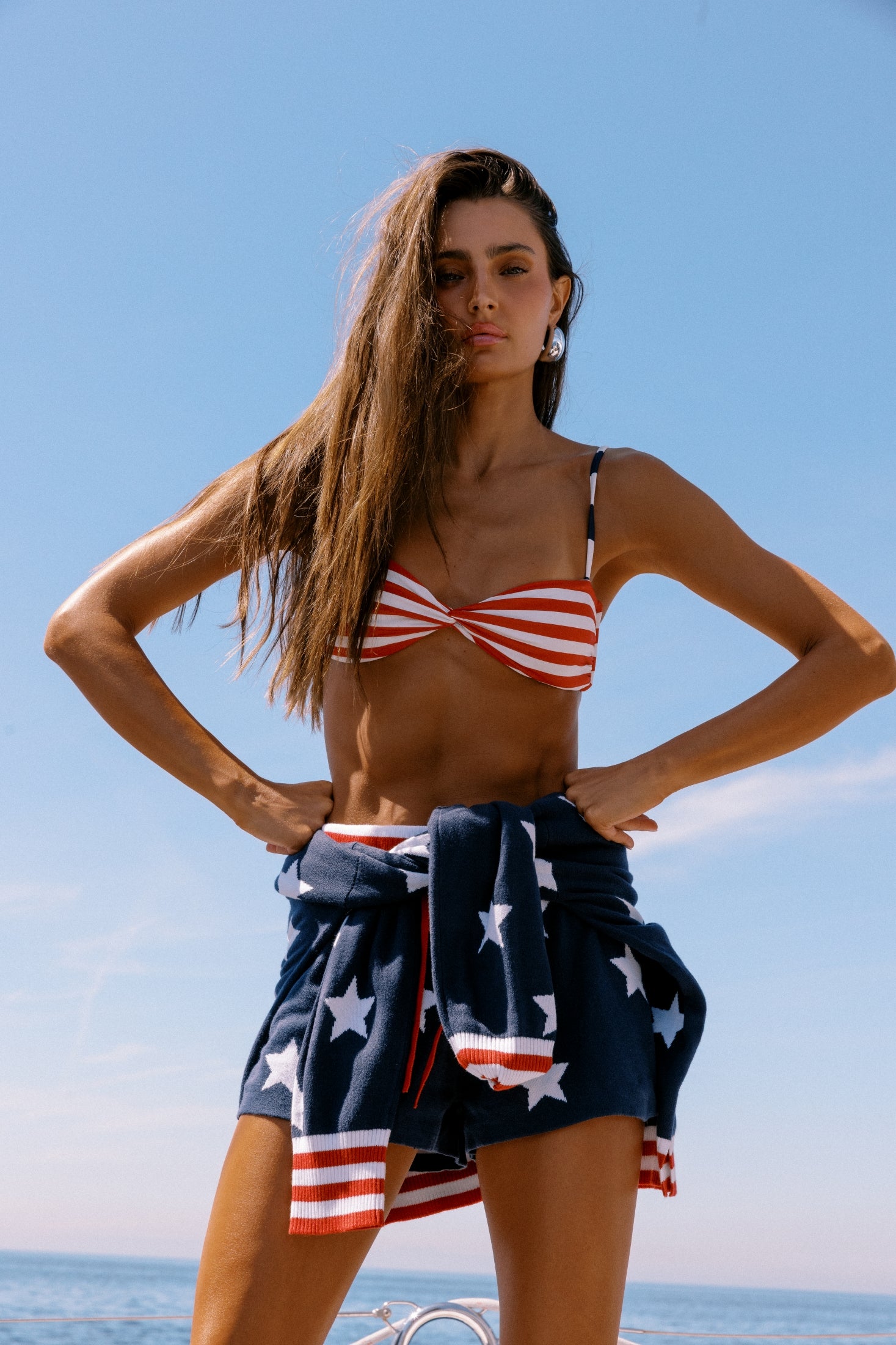 American themed bandeau bikini top