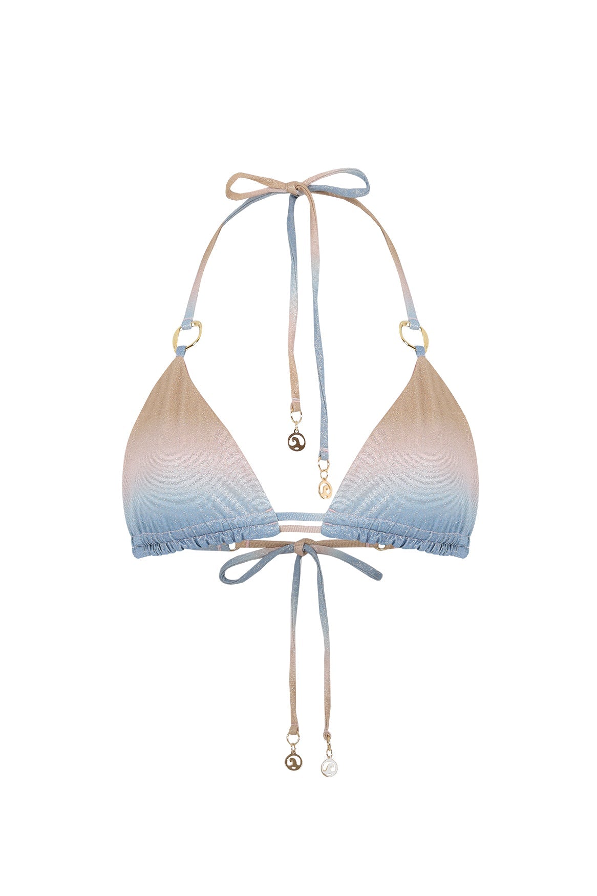 Shimmery ombre triangle bikini top