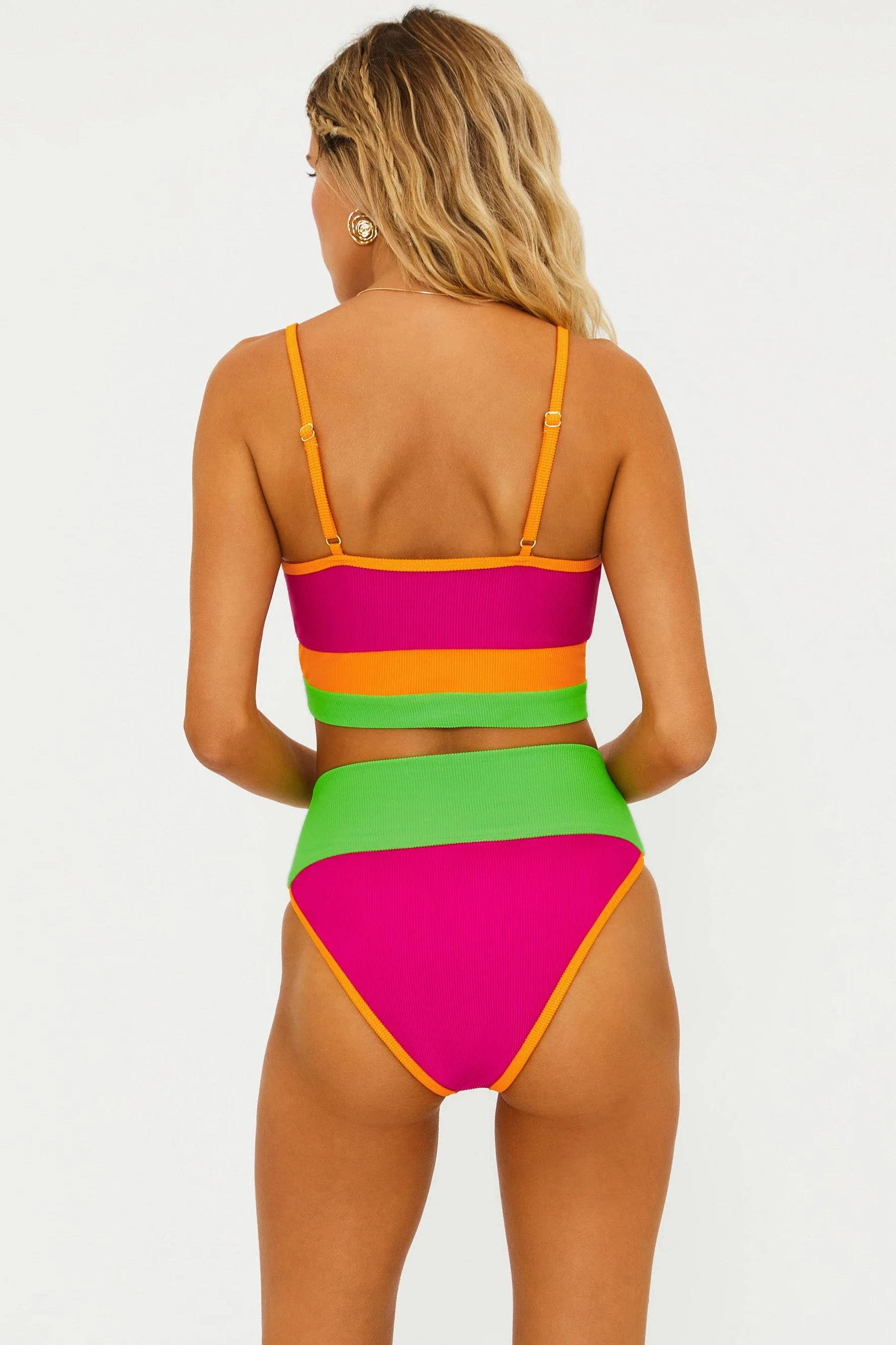 ☆韓国の人気☆【Swimcity】☆Brick lane ba.g☆ Bright Color Block Ribbed Scoop Neck Top – Xandra Swimwear