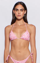 Adjustable triangle top in pink print